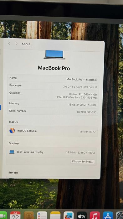 Apple MacBook Pro 15” (2018) | i7 6-Core | 16GB RAM | 512GB SSD | Нова батерия