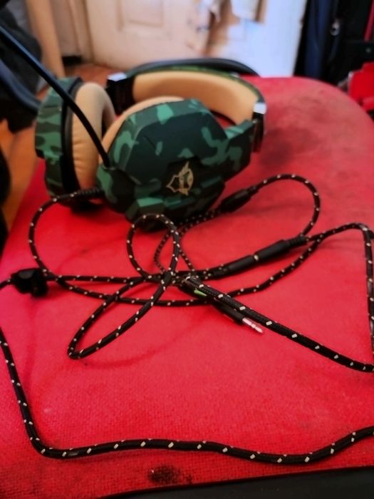 Геймърски слушалки Trust GXT 323C Carus, зелен камуфлаж - 24319