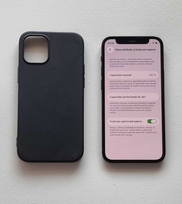 iPhone 12 Mini Black, 64 GB, bateria 100%, in stare foarte buna, liber