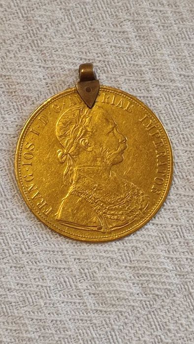 Златна австрийска монета 4 дуката Франц Йосиф 1891