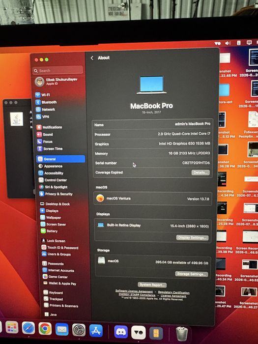 MacBook Pro i7 15.6’