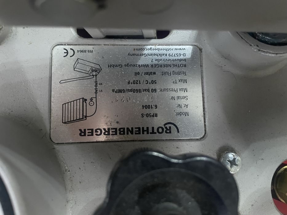 Pompa testare Rothenberger RP 50-S, max 60 bar, cuva otel 12 l