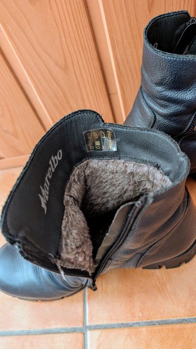 Ghete piele Marelbo, indigo