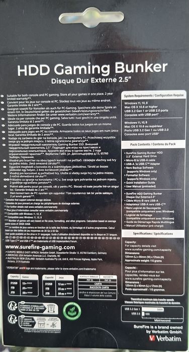 Хард диск HDD Gaming Bunker 1TB -чисто нов