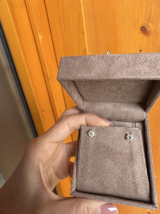 Cercei stud cu diamante 1,32 ct 100% naturale