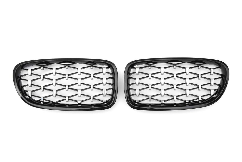 Grile Nari M Diamond BMW F10 F11 Negru Lucios cu Argintiu, Grila Dubla