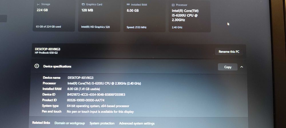 HP ProBook 650 G2-Intel i5 6200u
