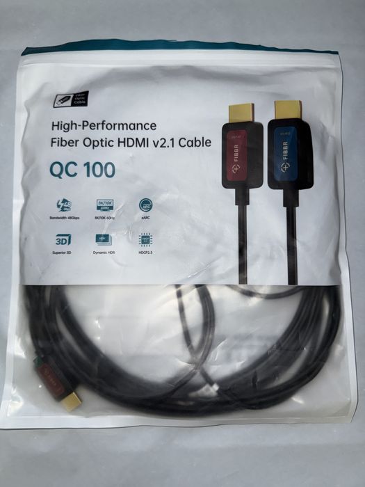 Cablu HDMI fibră optică FIBBR 8K,HDMI 2.1 48 Gbps,HDR eARC,(7,5 m)