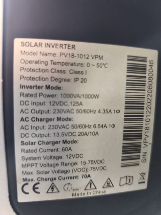 Invertor solar offgrid Alien 12V/ 1000W