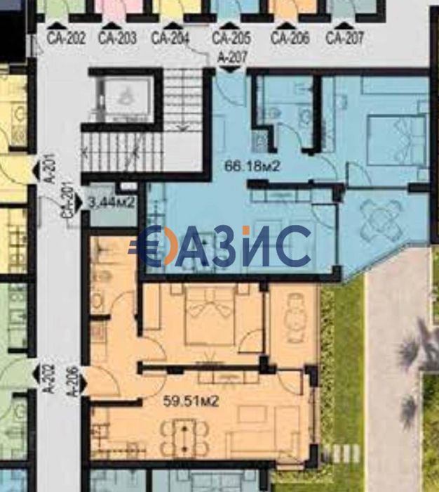 Продава се Двустаен апартамент в к.к. Слънчев бряг - 60 кв.м за 1917 €/кв.м - Снимка #11