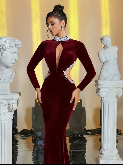 Rochie catifea Burgundy