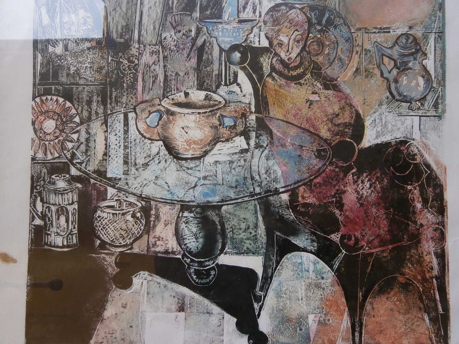 Цветен Дърворез З.афтанджиева 68х82см. Магазин за антики