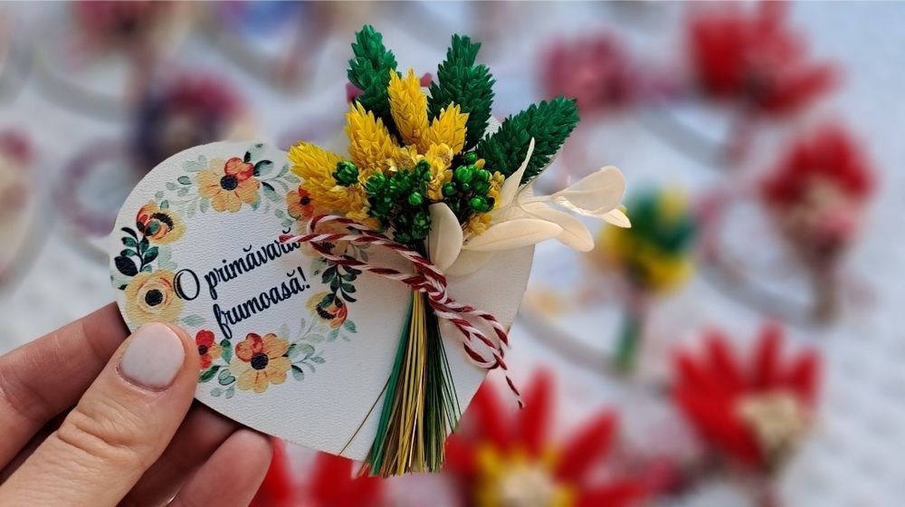 Martisor magnet inima lemn