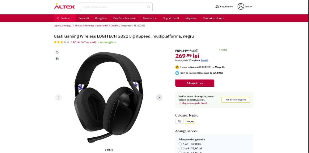 Casti Logitech G321 Wirless