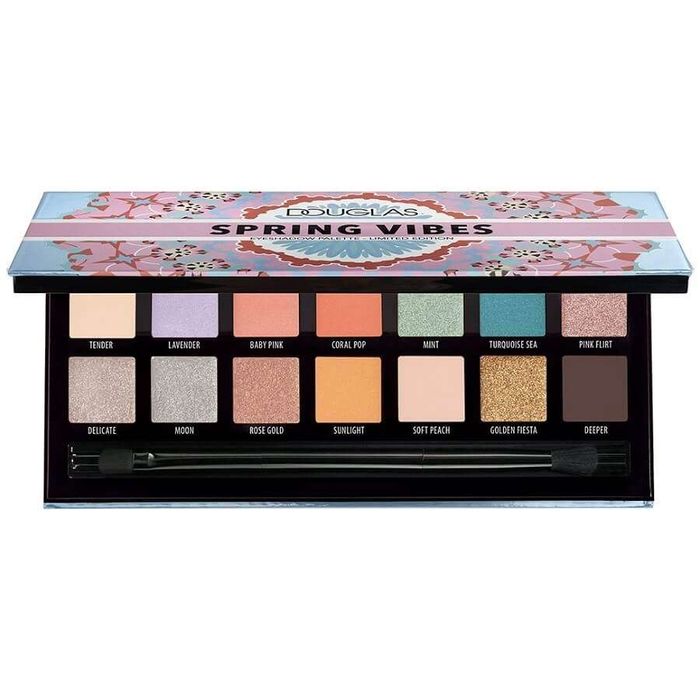 Douglas Spring Vibes Eyeshadow Palette — свежа пролетна палитра с красив микс от пастелни, shimmer и матови нюанси.