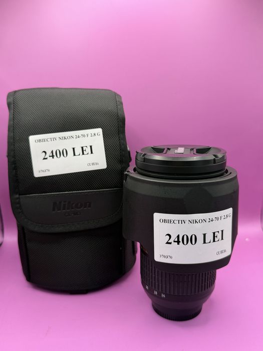 Obiectiv Nikon 24-70 F2.8g cu palasolar +Husa •Matei Amanet Margeanului•0703