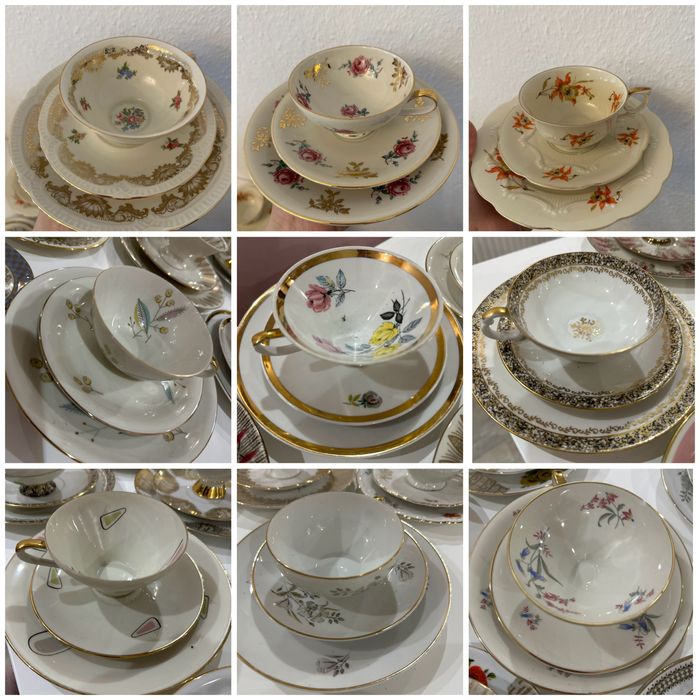 Троен баварски порцеланов сет, чаша за чай