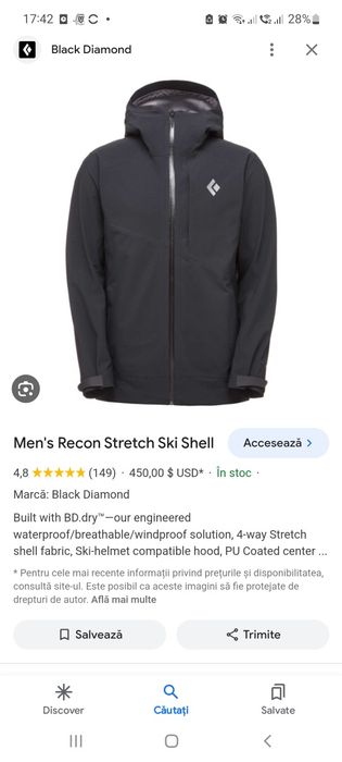 Geaca Black Diamond  schi ski mar L noua