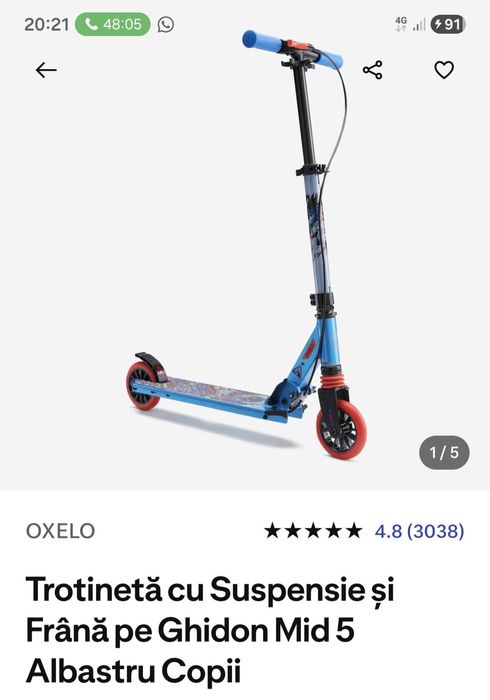 Vand trotineta Oxelo mid 5 copii