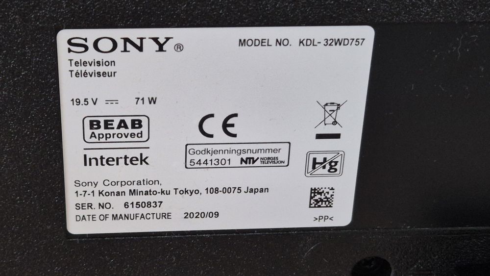 Sony KDL-32WD757 Full HD, Smart, WiFi, LED