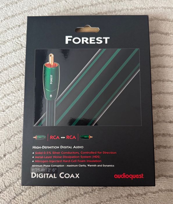 Cablu Digital Coaxial Audio Hi-Fi AudioQuest Forest, 0.75m, nou, factura, garantie