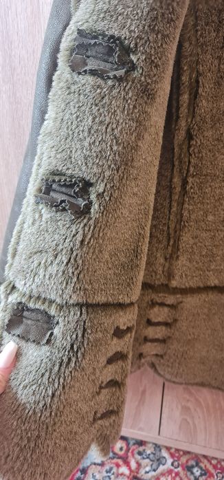 Cojoc Scurt Imblanit_Imitatie Superba Piele Intoarsa_KAKI