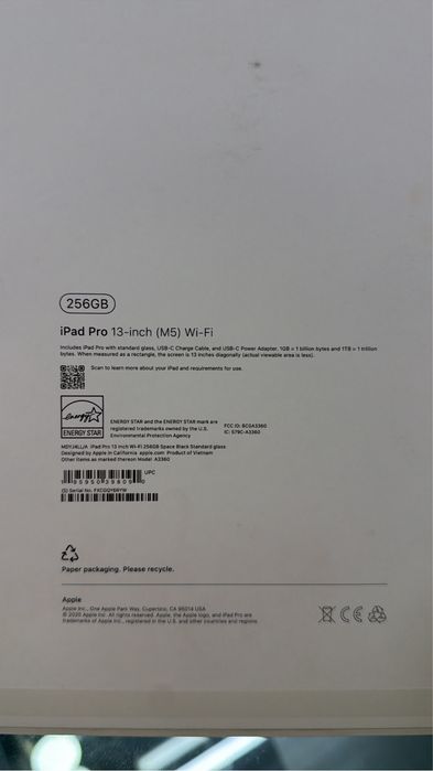 Apple iPad Pro 13 M5 256Gb WiFi “Space Black” A1234