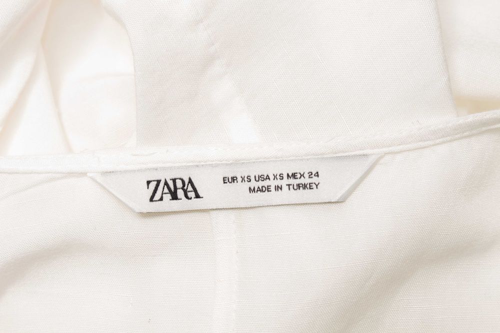 Zara дамска блуза бяла прегърни ме с вискоза и лен XS