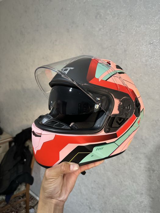 Шлем для девушек розовый shlem moto