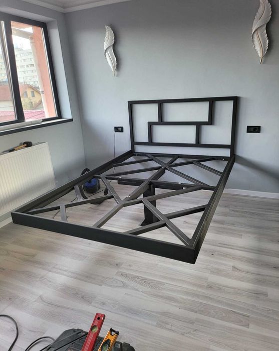 Pat PLUTITOR metalic Negru Nu scartie 180x200 160x200 200x200