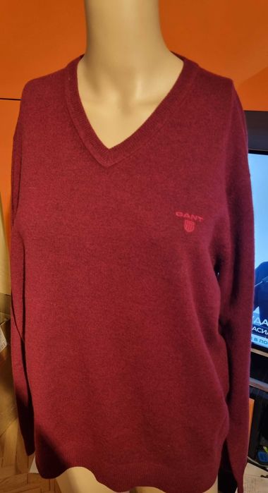 Мъжки пуловер Gant агнешка вълна, размер L