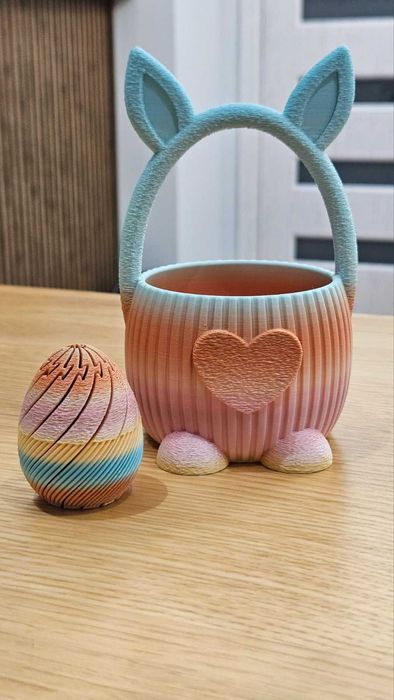 Великденска кошничка със зайче | 3D принт | лимитирана серия , уникалност на всяка бройка, лично персонализиране