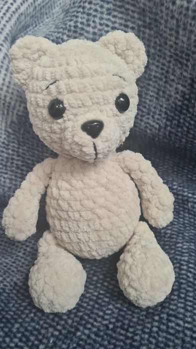 Ръчно плетена плюшена играчка мече Подаръчна бебешка кутия