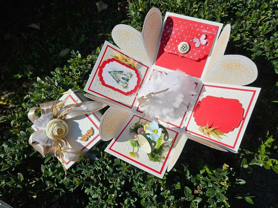 Експлодираща кутия за сватба, място за пари и пожелание