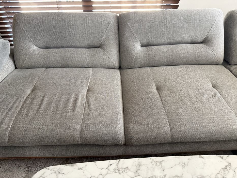 разтегателен диван, холна и трапезна маса, кресло, столове