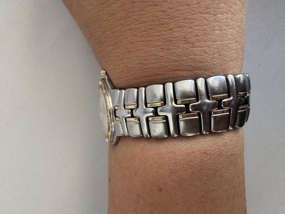 Aur 18 k, diamante si otel-ceas de dama