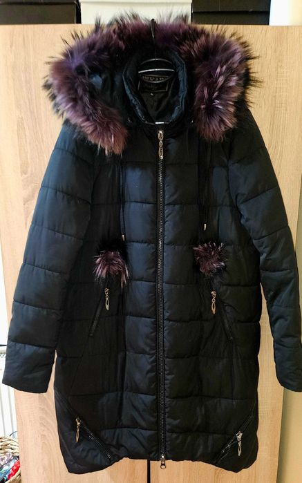 Естествен косъм дълго яке голям размер