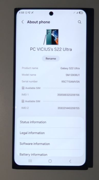 Vând Samsung s22 ultra 128gb Negru stare impecabilă