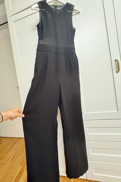 Salopetă eleganta wide leg cu insertii mesh, H&M Studio - XS/S