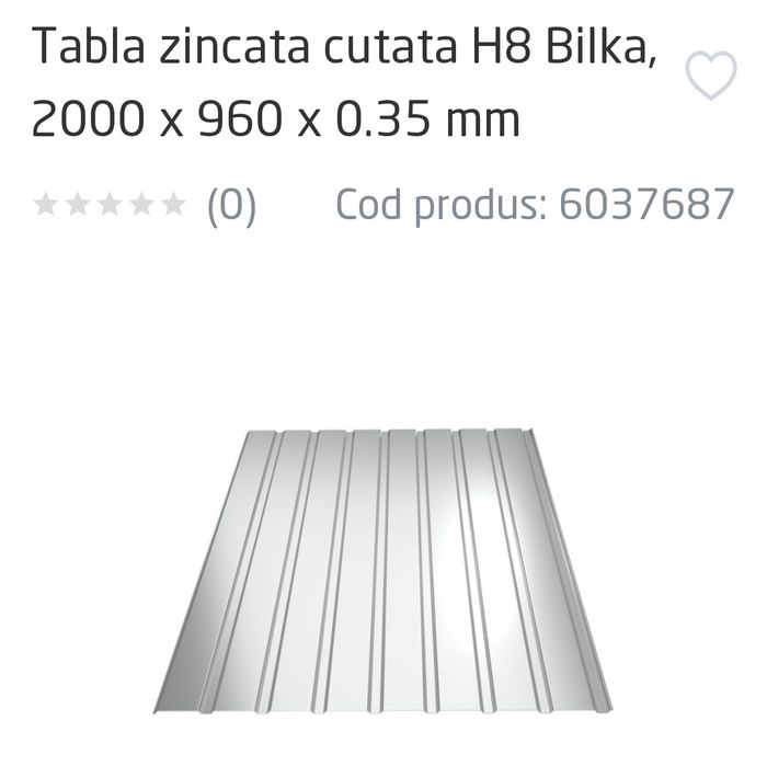 Tabla cutată 200x96x0.35 aproximativ 80 bucați