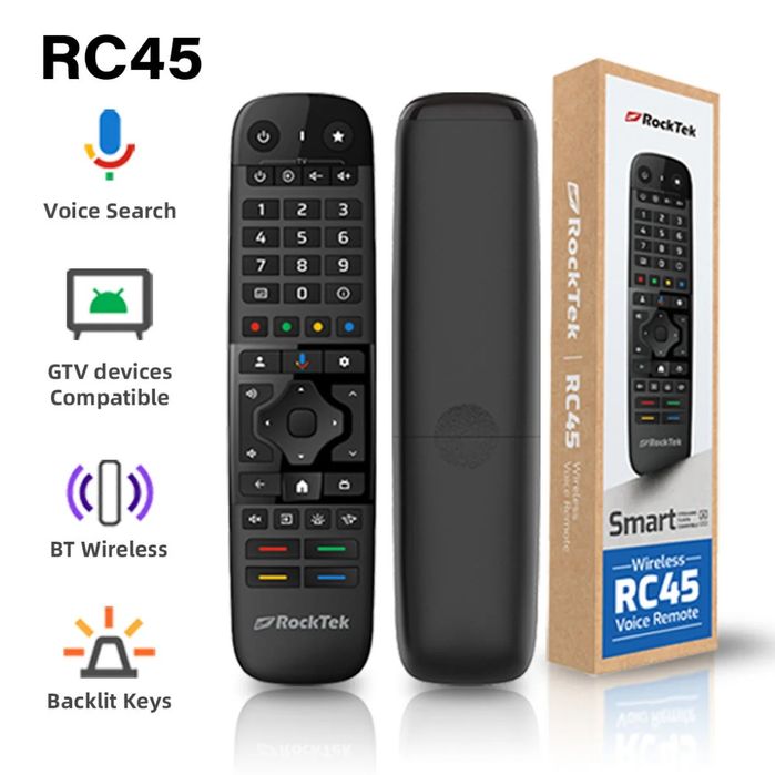 Голосовой пульт Высшего качества RockTek RC45 BT для Tv Приставок