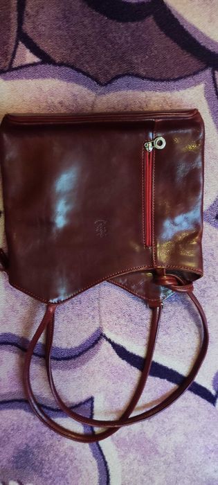 Нова дамска чанта-раница от естествена кожа "Firenze"