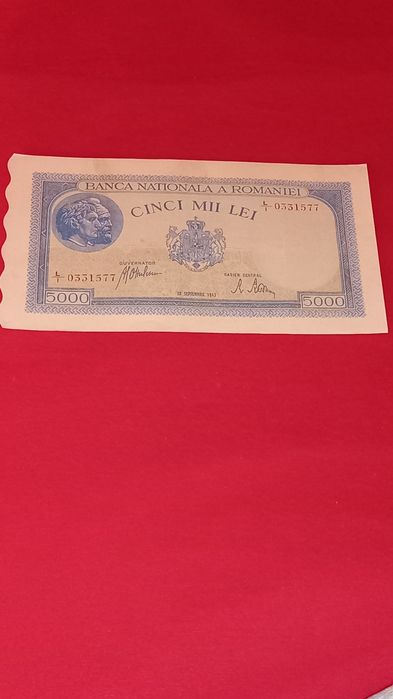 Vand lot 5 bancnote romanesti vechi de colectie