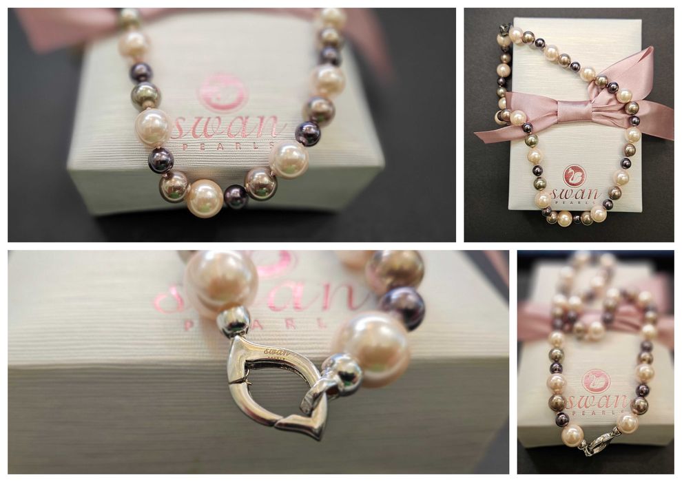 Перлена огърлица. Естествени перли и сребро.