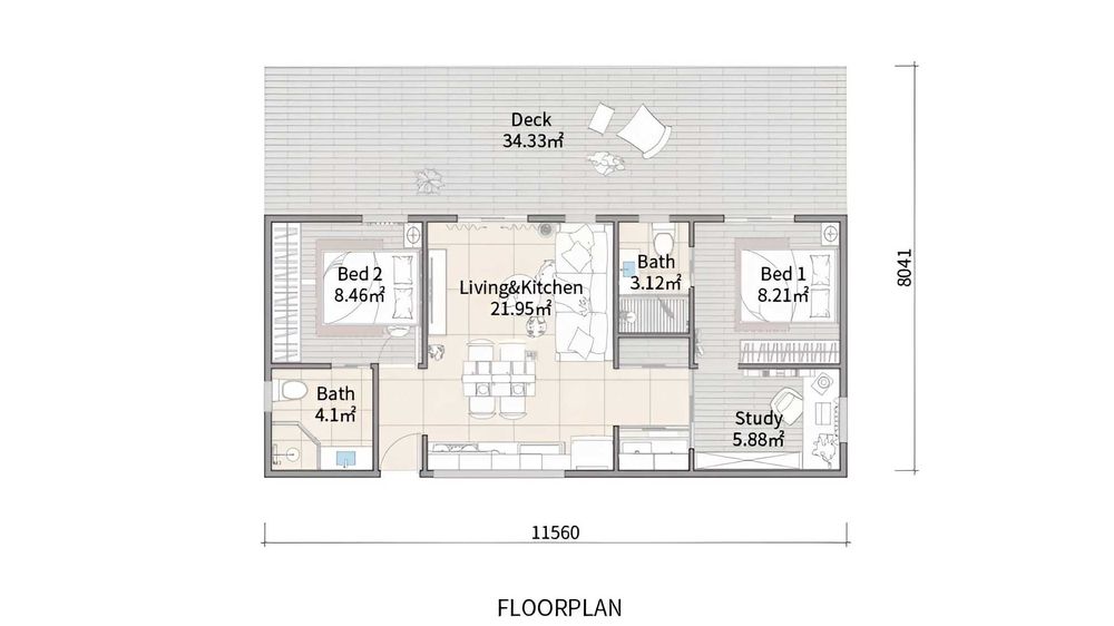 НА ИЗПЛАЩАНЕ - Евтина сглобяема къща с 2 спални и 2 бани