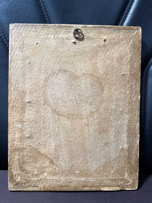 icoana veche  cu rama deosebita si  geam dim 30 x25 cm maica domnului