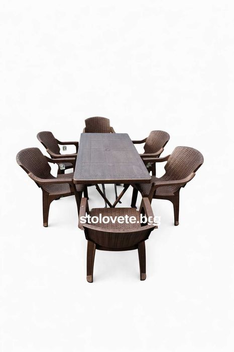 Комплект градинска маса с 6 стола