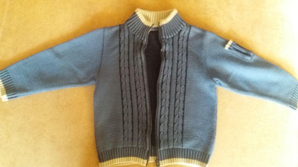 Жилетка с цип, пуловер Premaman, ветровка, дебел шушлеков панталон 110