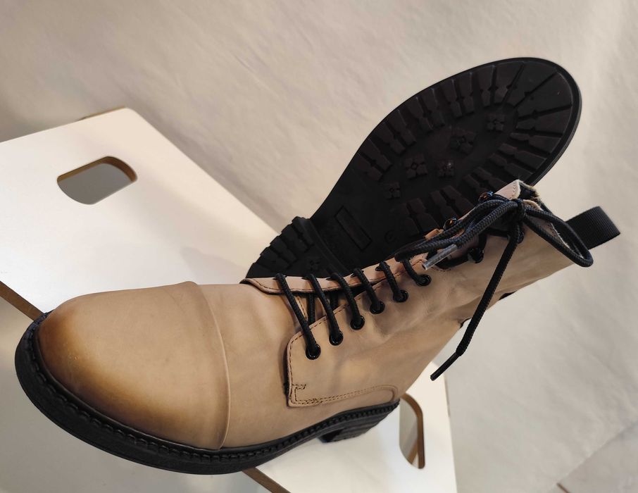 Ghete lace up cap toe 39.5 40 POELMAN piele naturala moale nappa