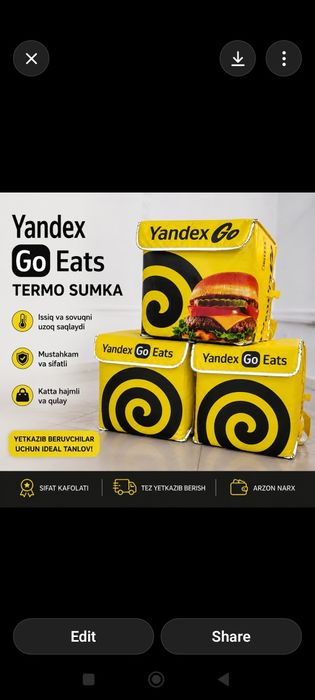 Yandex termo sumka